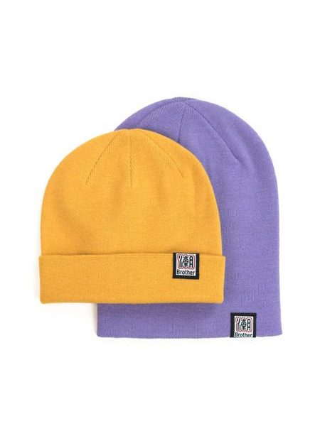 Čepice beanie dvojitá žlutá