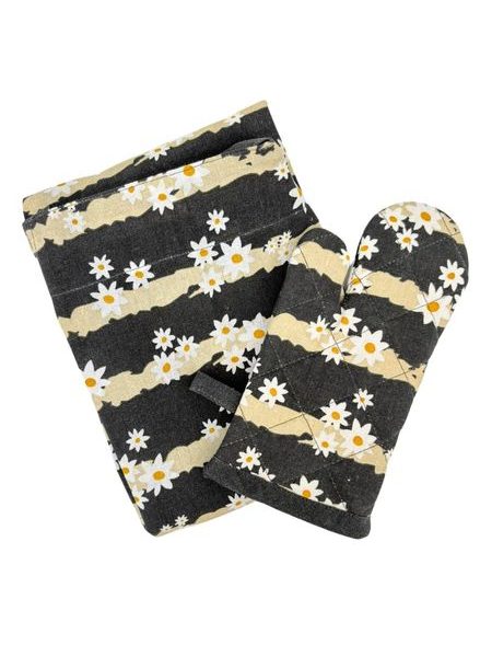 Dětská sada – zástěra a chňapka 50*70 + 10*22 cm, Květina