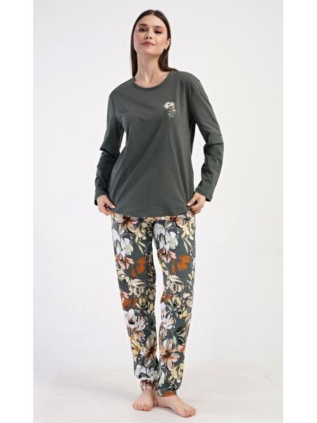 Dámské pyžamo dlouhé Mariana - khaki