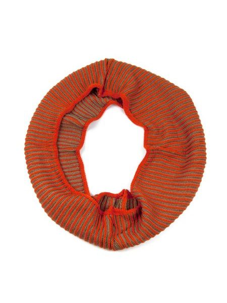 Oranžovo-šedá tunelová šála