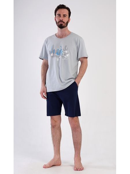 Pánské pyžamo šortky Bruno - šedá