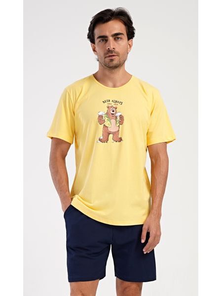 Pánské pyžamo šortky Beer always - žlutá