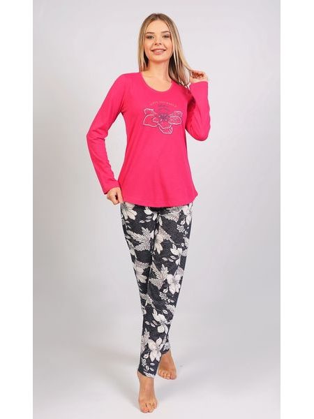 Dámské pyžamo dlouhé Martina - tmavě modrá