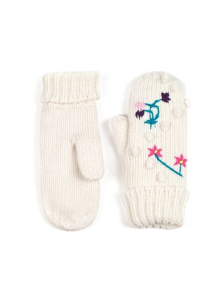 Bílé rukavice s výšivkou