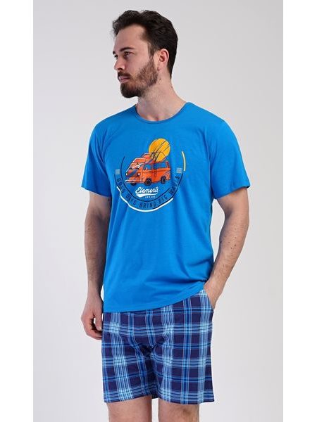 Pánské pyžamo šortky Adventure - modrá