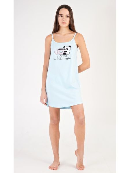 Dámská noční košile na ramínka Coffee - světle lososová