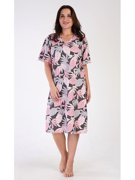 Dámská noční košile s krátkým rukávem Evelína - lososová