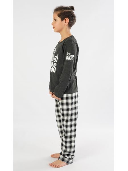 Dětské pyžamo dlouhé Actual boss - chlapecké - tmavě šedá
