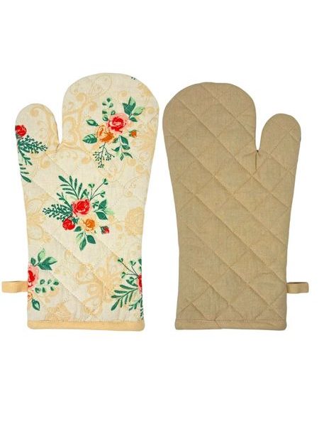 Kuchyňská chňapka s magnetem 18*32 cm, kytice