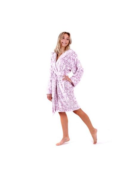 Dámský župan Flora s kapucí mauve mist