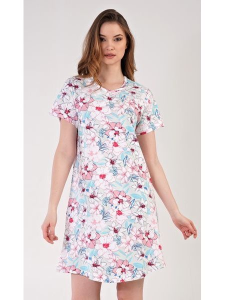 Dámská noční košile s krátkým rukávem Ellie - lososová