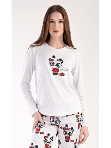 Dámské pyžamo dlouhé Anežka - světle šedá