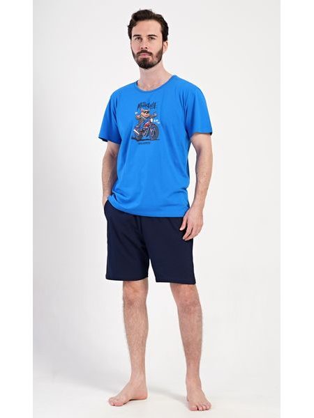 Pánské pyžamo šortky Motorkář - červená