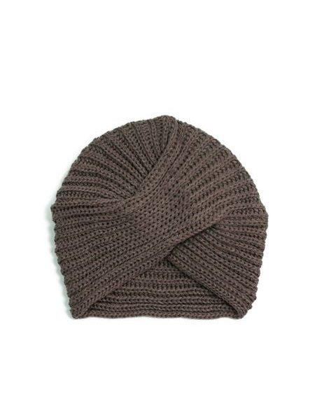 Čepice - turban hnědá