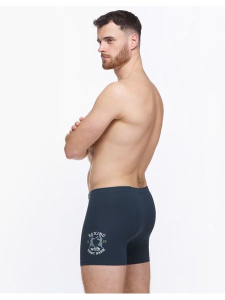 Pánské boxerky delší nohavička, šité, s potiskem 74177 - lékořice bílá