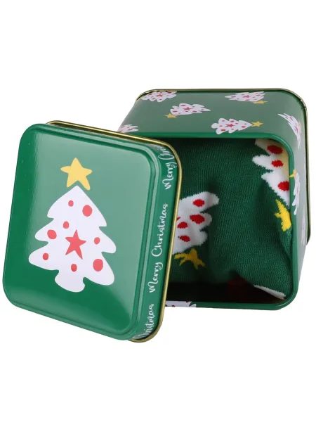 Ponožky zelené v plechové dóze