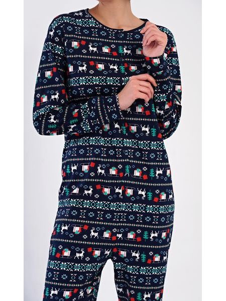 Dámský overal Merry christmas - tmavě modrá