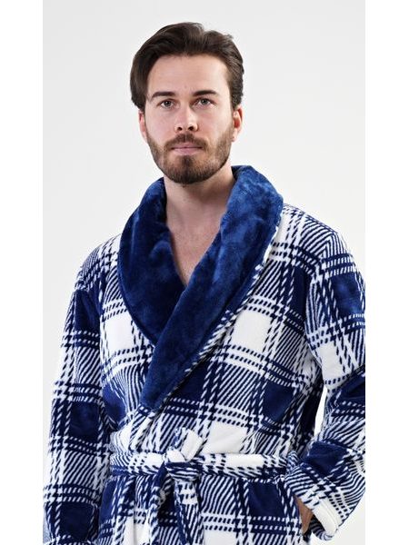 Pánský župan se šálovým límcem Filip - tmavě modrá