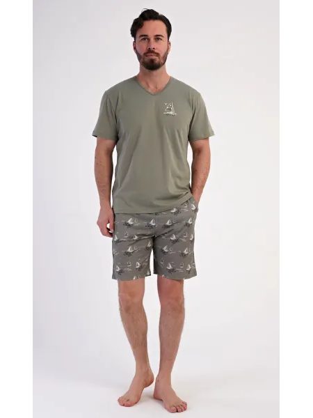 Pánské pyžamo šortky Adrien - khaki
