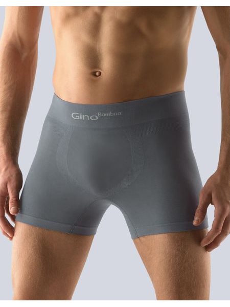 Pánské boxerky delší nohavička, bezešvé, jednobarevné Bamboo PureLine 54004 - tm. šedá