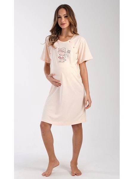 Dámská noční košile mateřská Maruška - světle lososová