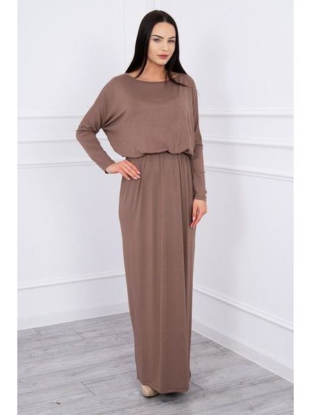 Dlouhé šaty, kávová