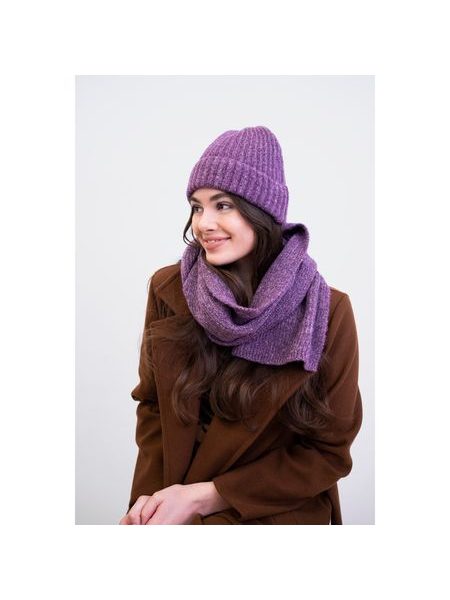 Čepice, šála - fialová