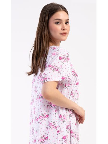 Dámská noční košile s krátkým rukávem Julie - růžová