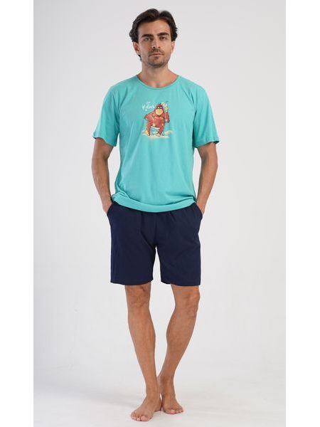 Pánské pyžamo šortky Relax - mentolová