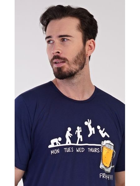 Pánské pyžamo šortky Filip - tmavě modrá