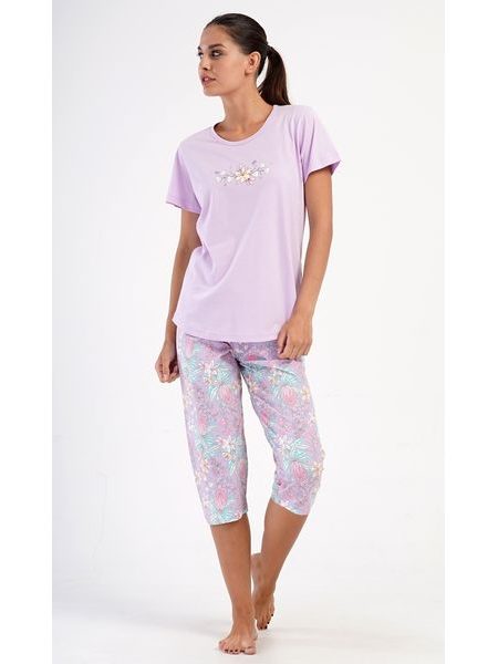 Dámské pyžamo kapri Viola - světle fialová