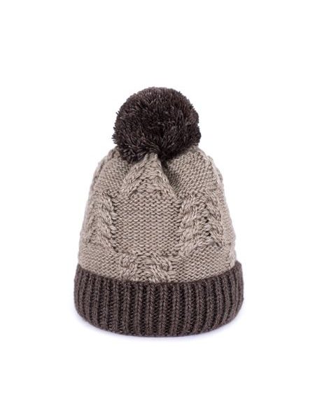 Zimní čepice s bambulí modrá