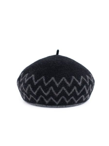 Vzorovaný baret černý