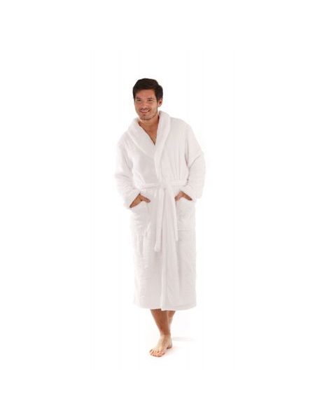 Unisex dlouhý hřejivý župan se šálovým límcem LILLY a JACK EXTRA bílá