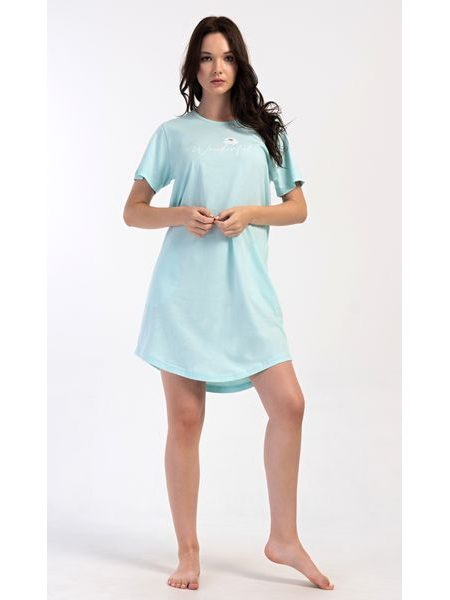 Dámské domácí šaty s krátkým rukávem Wonderful - mentolová