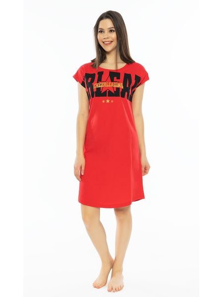 Dámská noční košile s krátkým rukávem Cheerleading - tmavě šedá