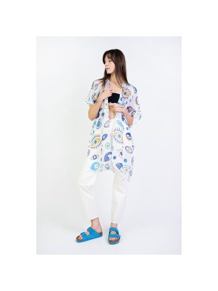 Hezké bílé pareo s motivy