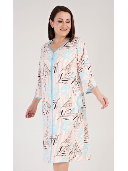 Dámské domácí šaty s tříčtvrtečním rukávem Melissa - mentolová