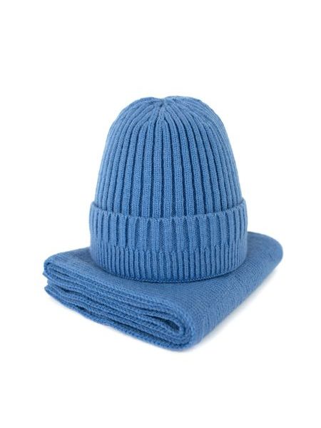 Zimní sada modrá čepice a šála