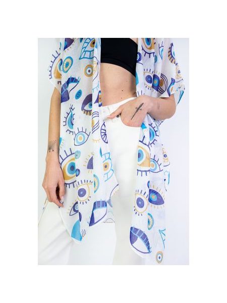 Hezké bílé pareo s motivy