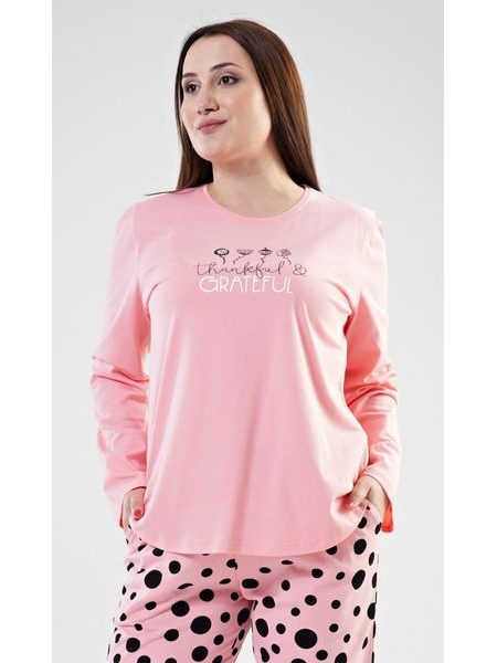 Dámské pyžamo dlouhé Simona - lososová