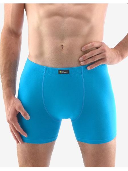 Pánské boxerky s delší nohavičkou, delší nohavička, šité, jednobarevné Eco Bamboo 74159P - dunaj