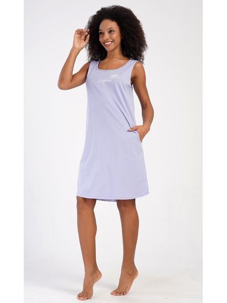Dámská noční košile na ramínka Happiness - světle fialová