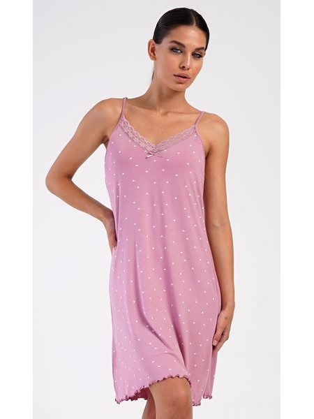 Dámská noční košile na ramínka Ingrid - starorůžová
