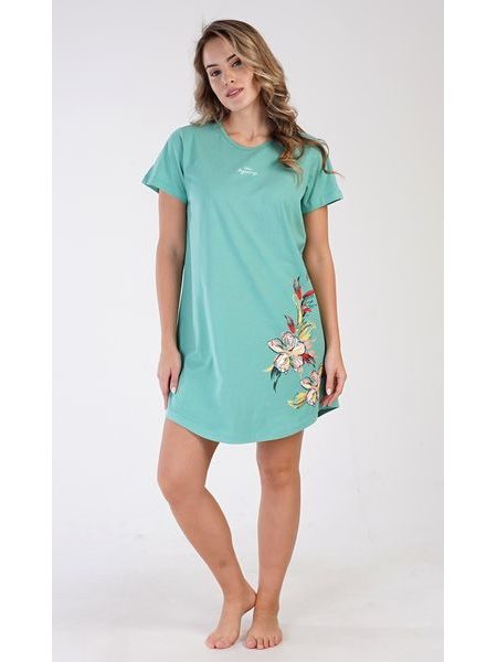 Dámská noční košile s krátkým rukávem Alenka - červená