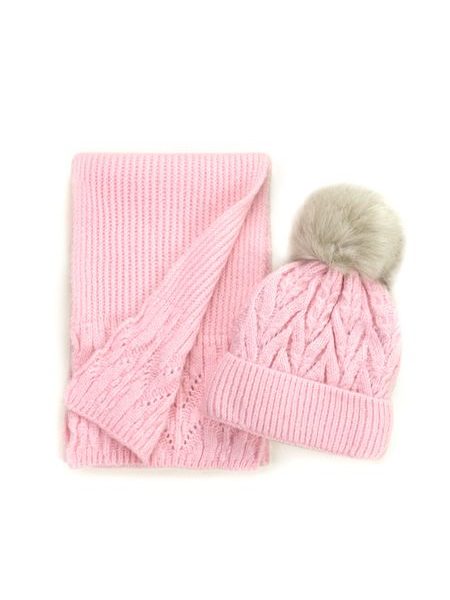 Sada dětské čepice a šály růžová