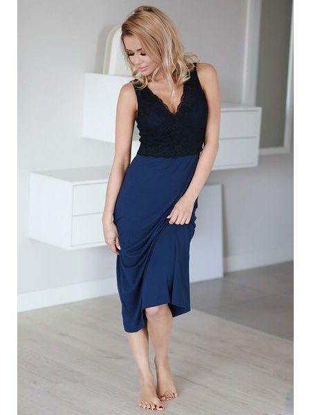 Dlouhá noční košilka Panay modrá