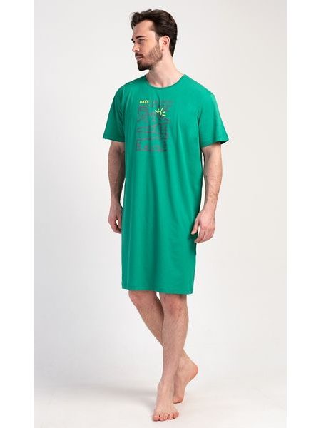 Pánská noční košile s krátkým rukávem Outdoor - modrá