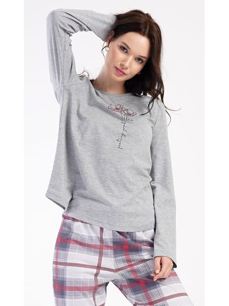 Dámské pyžamo dlouhé Brigitte - šedá
