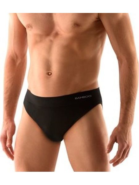 Pánské slipy s úzkým bokem, bezešvé, Eco Bamboo 50004P - černá